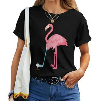 Golf Flamingo Lover Floral Summer Cute Women T-shirt - Monsterry