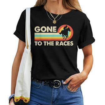 Gone To The Races Retro Loves American Quarter Horse Racing Women T-shirt - Monsterry