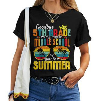 Goodbye 5Th Grade Graduation 2024 Hello Middle School Summer Women T-shirt - Seseable