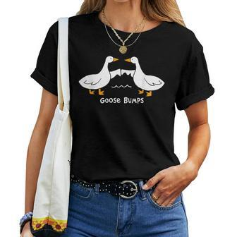Goose Bumps Meme Animal Silly Goose Vintage Women Women T-shirt - Seseable