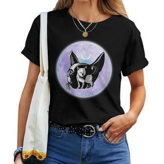 Gothic Cats Full Moon Aesthetic Vaporwave Women T-shirt - Monsterry DE