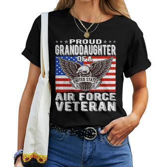 Granddaughter Of Air Force Veteran Patriotic Military Family Women T-shirt - Monsterry DE