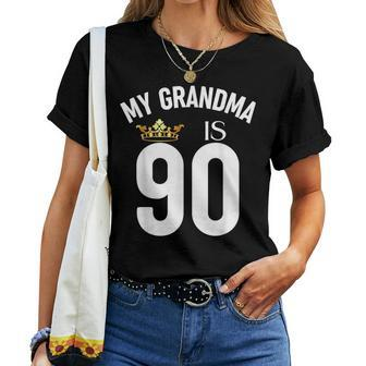 My Grandma Is 90 90Th 90 Years Old Mama Mum Mother Mom Women T-shirt - Thegiftio UK