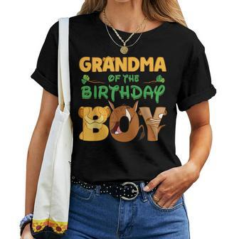 Grandma Of The Birthday Boy Lion Family Matching Women T-shirt - Seseable
