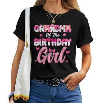 Grandma Of The Birthday Girl Cat Kitty Family Matching Women T-shirt - Monsterry