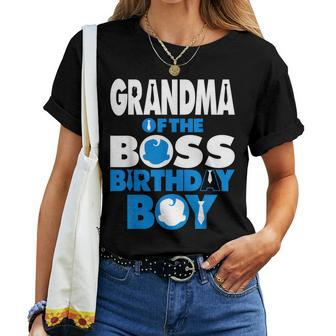 Grandma Of The Boss Birthday Boy Baby Decorations Women T-shirt - Thegiftio UK