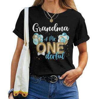 Grandma Of Mr Onederful 1St Birthday First One-Derful Women T-shirt - Seseable