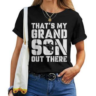 My Grandson Out There Wrestling Grandma Grandpa Women T-shirt - Monsterry UK