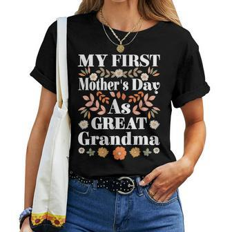 Great Grandmother My First Mother's Day As Great Grandma Women T-shirt | Mazezy CA