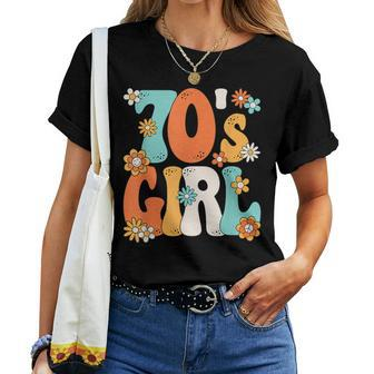 Groovy 70S Girl Hippie Theme Party Outfit 70S Costume Women Women T-shirt - Thegiftio UK