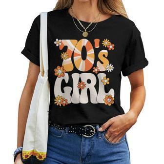 Groovy 70S Girl Hippie Theme Party Outfit 70S Costume Women Women T-shirt - Monsterry UK