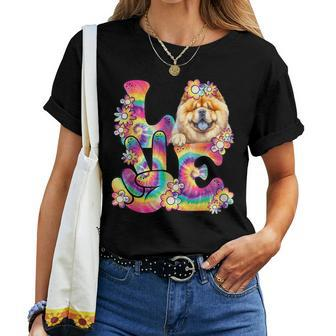Groovy Love Chow Chow Tie Dye Dog Mom Dad Women T-shirt - Monsterry