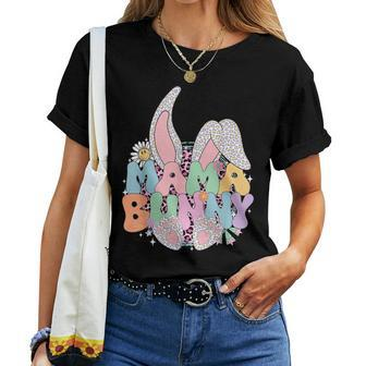 Groovy Mama Easter Day Rabbit Mom Hippie Trendy Women T-shirt | Mazezy AU