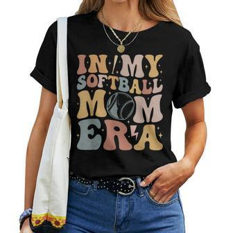 Groovy In My Softball Mom Era Mom Life Game Day Vibes Mama Women T-shirt - Monsterry AU