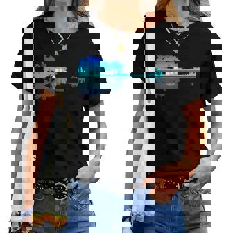 Guitar Lake Shadow Love Guitar Musician For Women Women T-shirt | Mazezy