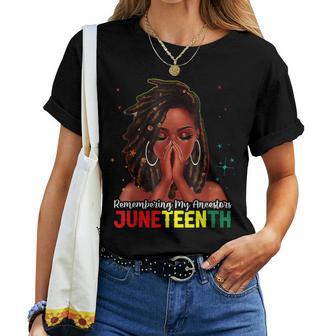 Hair Black Woman Remembering My Ancestors Junenth Women T-shirt - Seseable