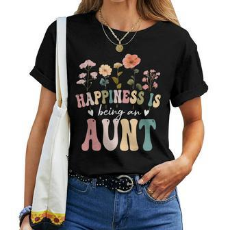 Happiness Is Being An Aunt Floral Aunt Mother's Day Women T-shirt - Thegiftio UK