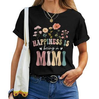Happiness Is Being A Mimi Floral Mimi Mother's Day Women T-shirt | Mazezy AU