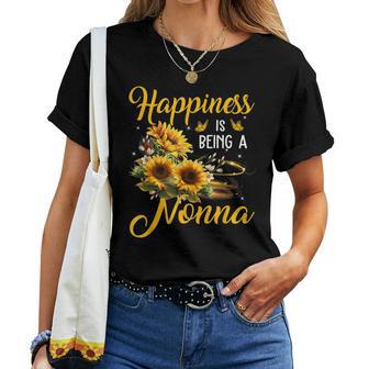 Happiness Is Being A Nonna Sunflower Lovers Grandma Women T-shirt - Monsterry DE