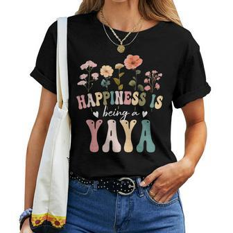 Happiness Is Being A Yaya Floral Yaya Mother's Day Women T-shirt - Thegiftio UK