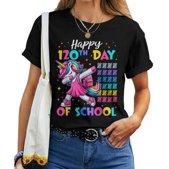 Happy 120Th Day Of School Cute Unicorn Girl 120 Days Smarter Women T-shirt - Thegiftio UK