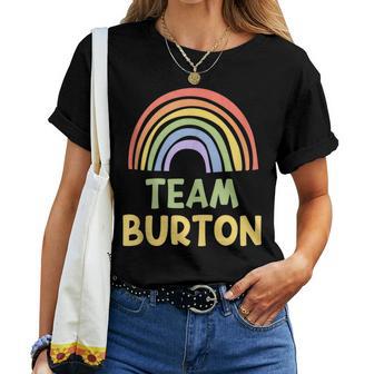 Happy Colorful Team Burton Rainbow Pride Green Yellow Women T-shirt - Monsterry CA