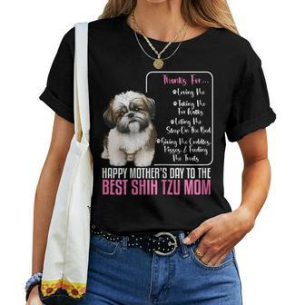 Happy Mother's Day To The Best Shih Tzu Mom Shih Tzu Mommy Women T-shirt - Seseable