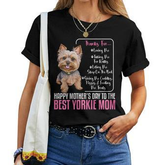 Happy Mother's Day To The Best Yorkie Mom Yorkie Dog Mommy Women T-shirt | Mazezy