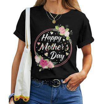 Happy Mother's Day For Mom Grandma Floral Flowers Women T-shirt - Thegiftio UK
