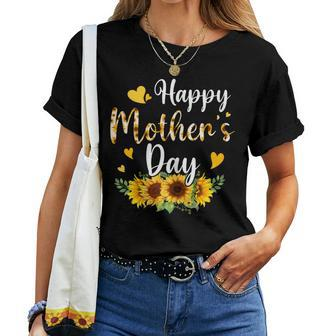 Happy Mother's Day Sunflower Floral Mom Mommy Grandma Womens Women T-shirt - Seseable