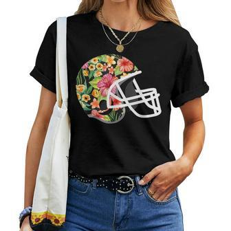 Hawaiian Flower T Football Helmet Women T-shirt - Monsterry AU