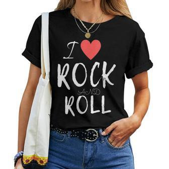 Heart I Love Rock And Roll Music For Girls And Boys Fans Women T-shirt - Monsterry UK