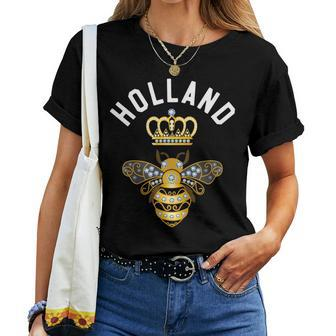 Holland Name Holland Birthday Queen Crown Bee Holland Women T-shirt - Seseable