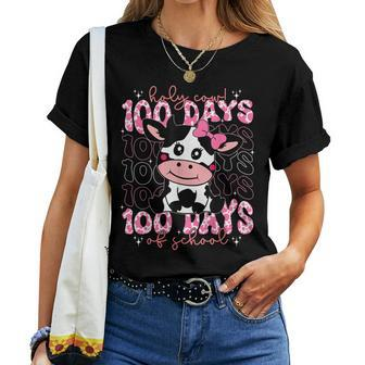 Holy Cow 100 Days Of School Girls Teachers Students Women T-shirt | Mazezy
