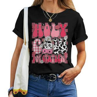 Holy Cow I'm Sixn 16 Years Old 16Th Birthday Girl Groovy Women T-shirt - Monsterry DE