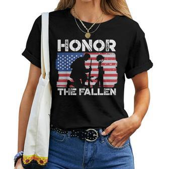 Honor The Fallen Military Army Soldier Memorial Day Women T-shirt - Monsterry