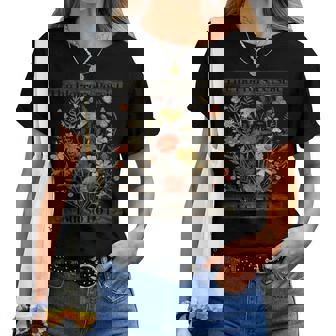 The Horrors Persist But So Do I Humor Flower Women T-shirt | Seseable CA