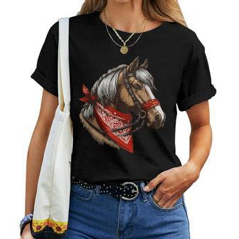 Horse Bandana For Horseback Riding Horse Lover Women T-shirt - Monsterry