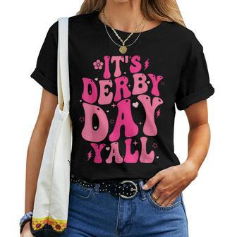 Horse Racing Groovy It's Derby Day Yall Ky Derby Horse Women T-shirt | Mazezy DE