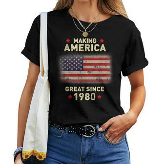 Humor 1980 Cool 44 Year Old Bday 44Th Birthday Women T-shirt - Monsterry