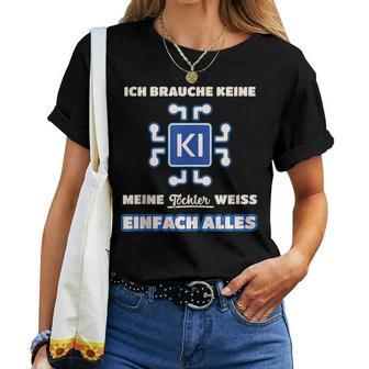 Ich Brauche Kein Ki Meine Tochter Weiß Alles Papa Mama T-shirt Frauen - Geschenkecke