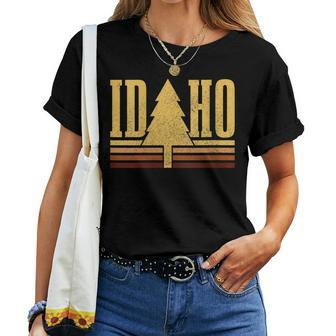 Idaho Vintage Tree State Pride Camping Hiking Idaho Women T-shirt - Monsterry CA
