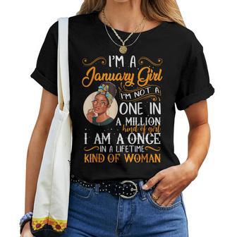 I'm A January Girl Black Capricorn Birthday Women T-shirt - Monsterry AU