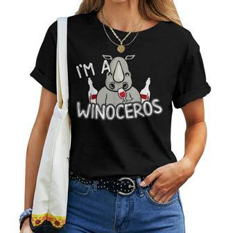 I'm A Winoceros Wine Lover Rhino Women T-shirt - Monsterry CA