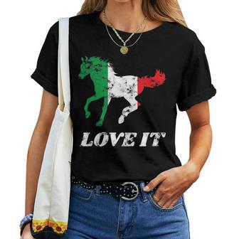 Italian Horse Riding Horseback Rider Equestrian Pony Hooves Women T-shirt - Monsterry CA