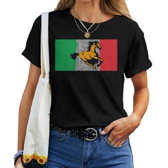 Italian Horse Stallion Pony Italy Pride Flag Women T-shirt - Monsterry