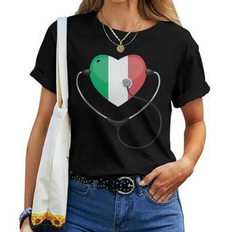 Italian Nurse Doctor National Flag Colors Of Italy Medical Women T-shirt - Monsterry AU