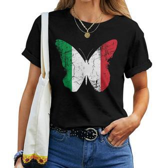 Italy Butterfly Statement Distressed Look Italian er Women T-shirt - Monsterry UK