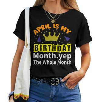 It's My Birthday April Month Groovy Birthday Novelty Women T-shirt - Monsterry
