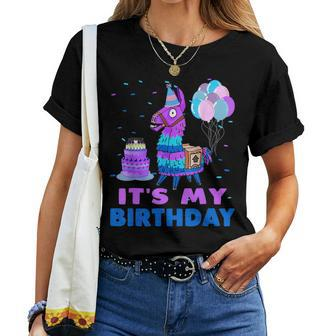 It's My Birthday For Llama Party Women T-shirt | Mazezy UK